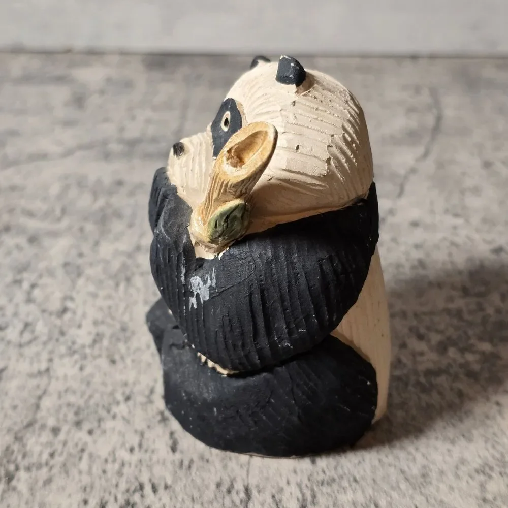Retired AR Figurine Artesania Rinconada Art Pottery Uruguay Panda Old Kitsch